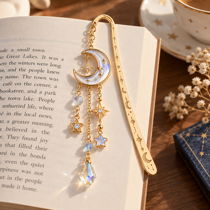 Moon and Star Metal Bookmark