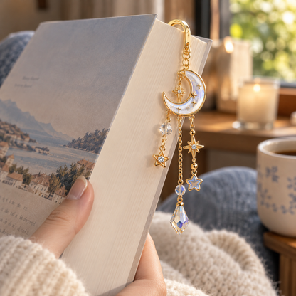 Moon and Star Metal Bookmark