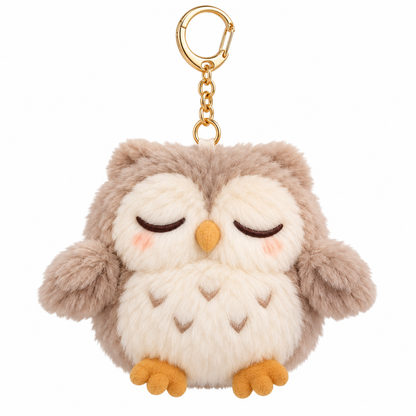 Sleepy Owl Plush Keychain