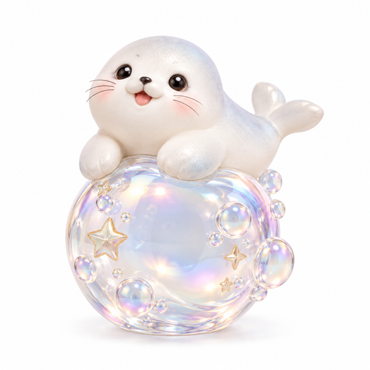 Cute Seal on Bubble Figurine